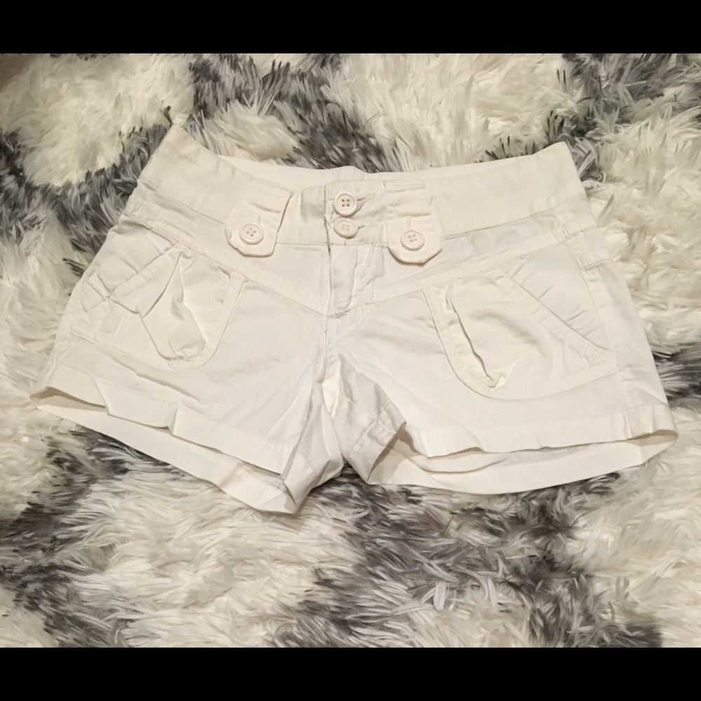 White Cotton Shorts